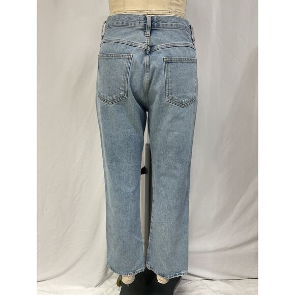 Agolde 'Pinch' Blue Waist High Rise Kick Denim Jean Size 28 - Picture 3 of 5
